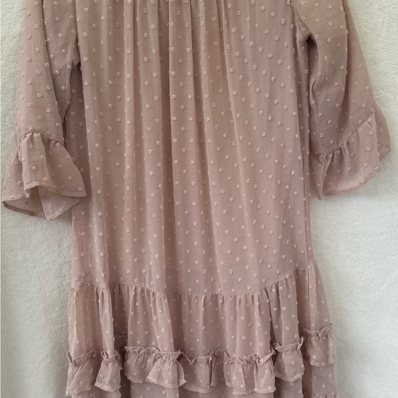 ORANGE CREEK Blush Pink Embroidered Floral Lace Dress Womens S  Boho Peasant - Picture 2 of 3